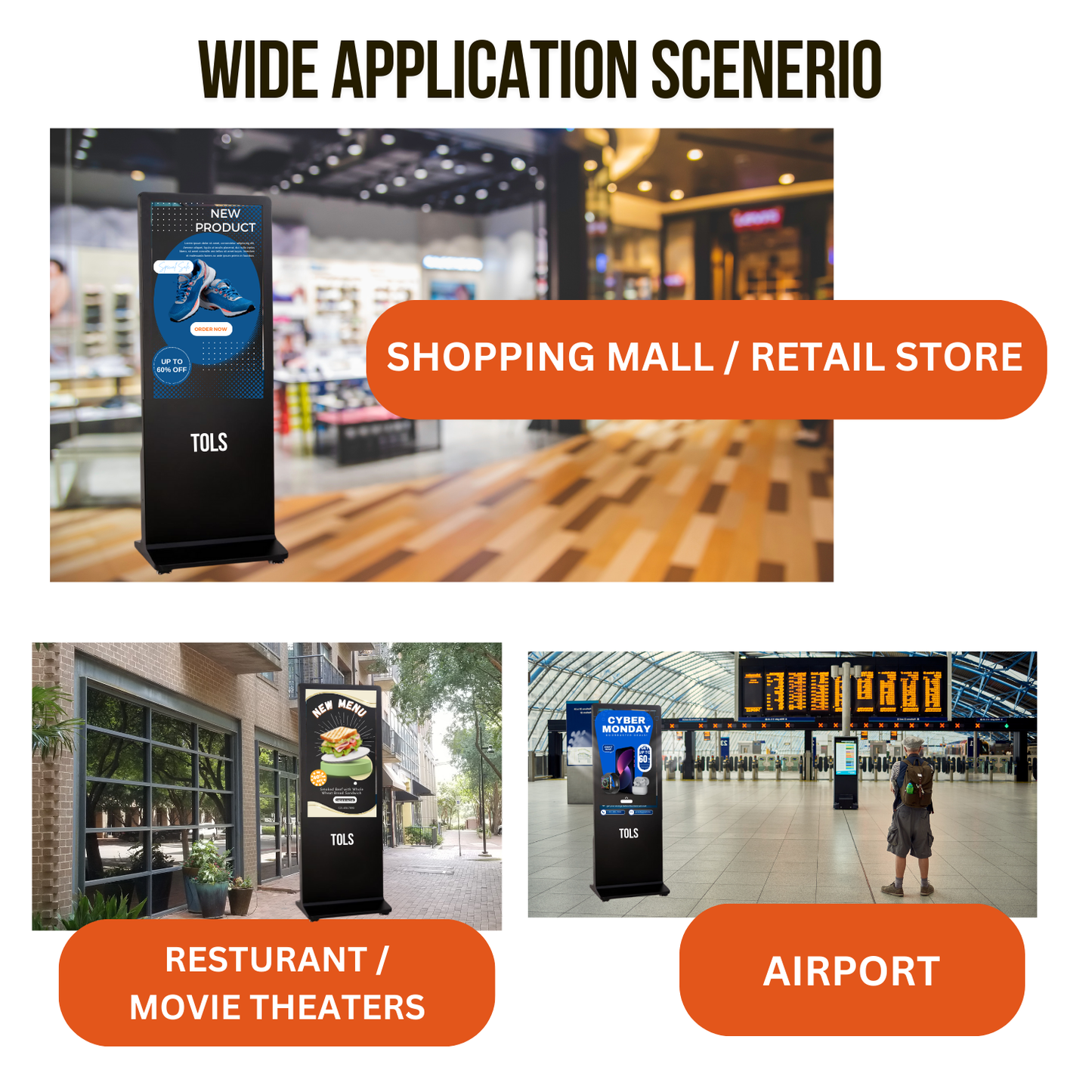 65 Inch I -Type Digital Standee Price | Advertisement Display for Commercial Use My Store